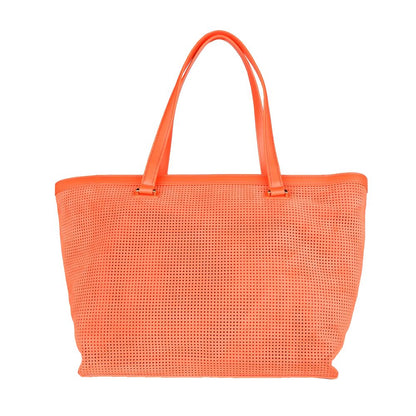 Bolso de mano para mujer de piel de becerro naranja