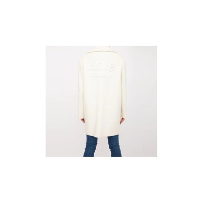 Abrigo largo elegante de invierno blanco chic