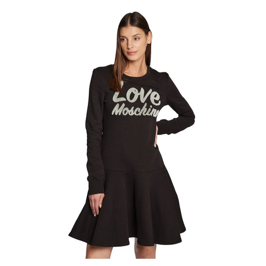 Vestido elegante de mezcla de algodón con logotipo en relieve