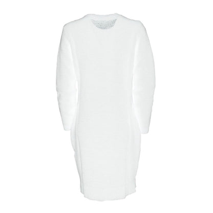 Vestido de punto elegante con estampado de corazones en blanco