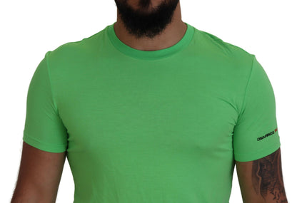 Camiseta de cuello redondo de manga corta de modal verde