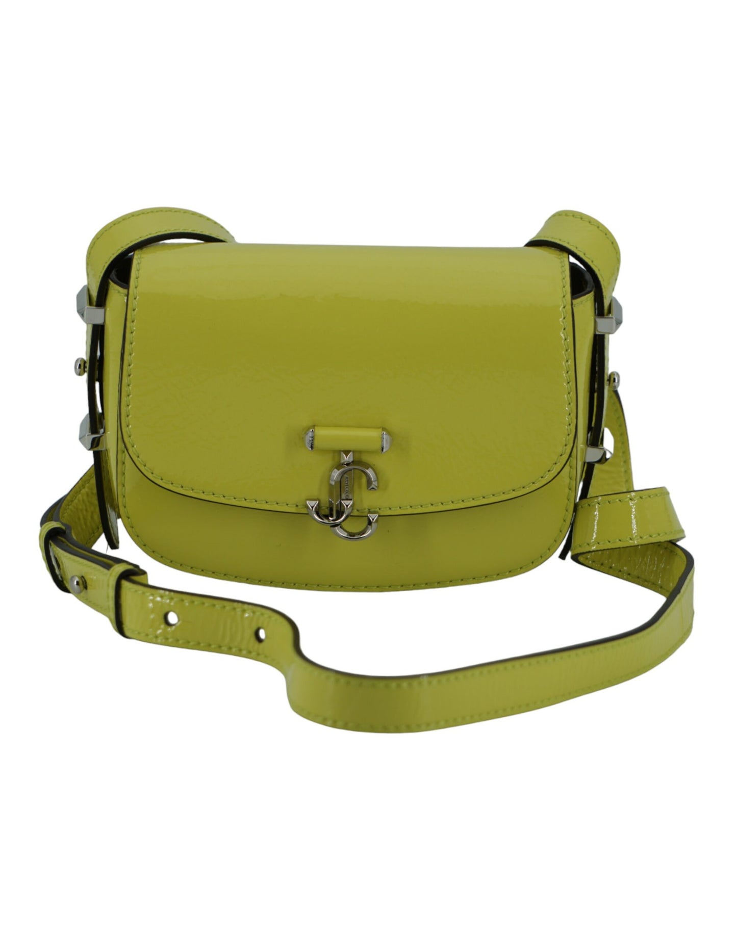 Bolso de hombro pequeño de piel color amarillo lima