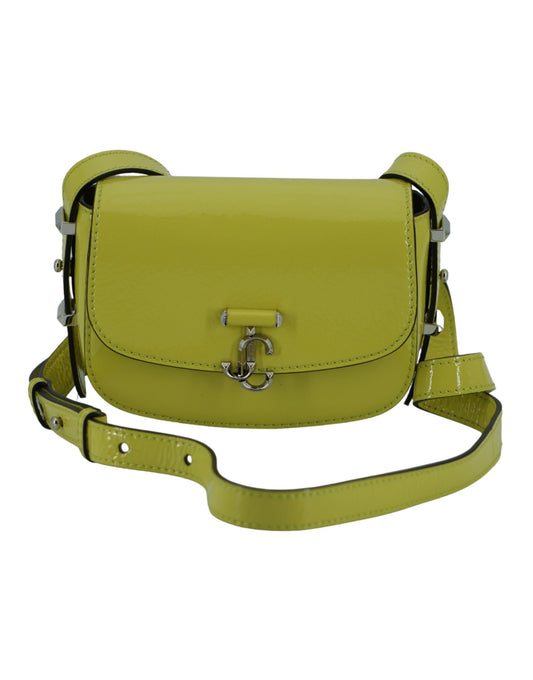 Bolso de hombro pequeño de piel color amarillo lima