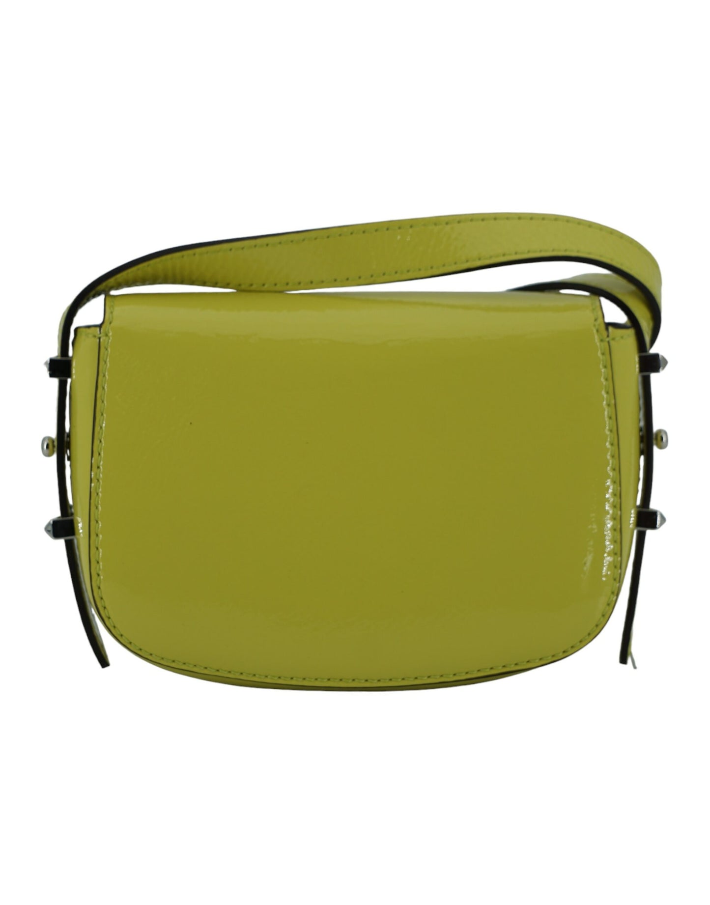 Bolso de hombro pequeño de piel color amarillo lima