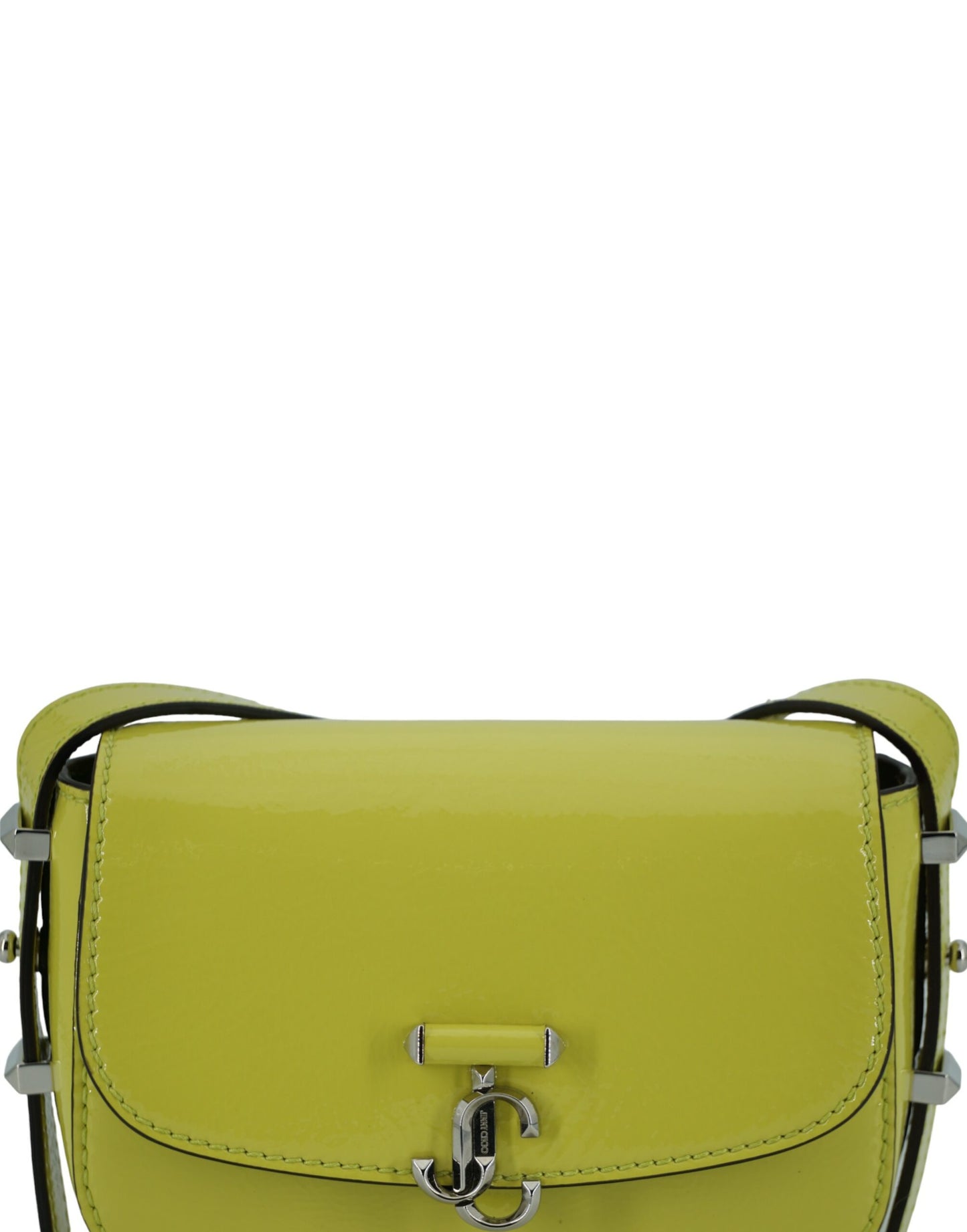 Bolso de hombro pequeño de piel color amarillo lima