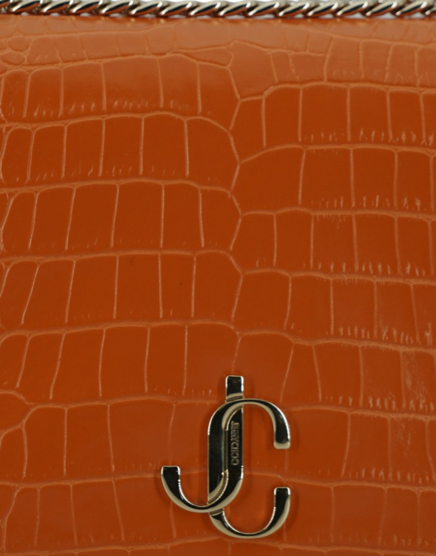 Bolso de hombro de piel color naranja ámbar