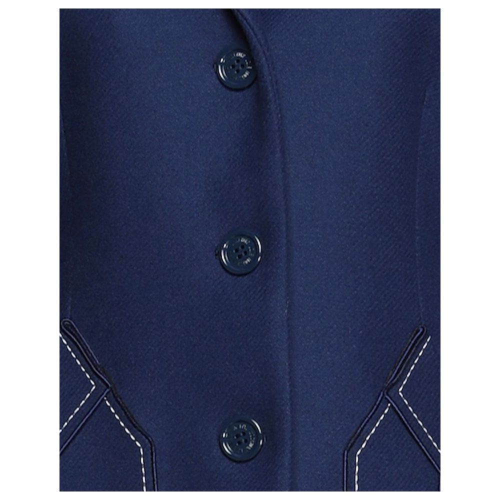 Abrigo de lana azul para mujer
