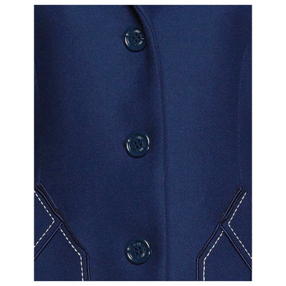 Abrigo de lana azul para mujer