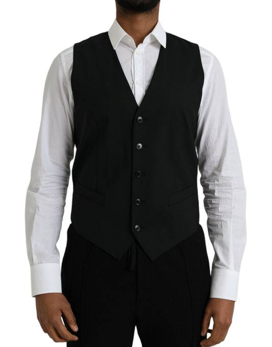 Chaleco formal de lana negra