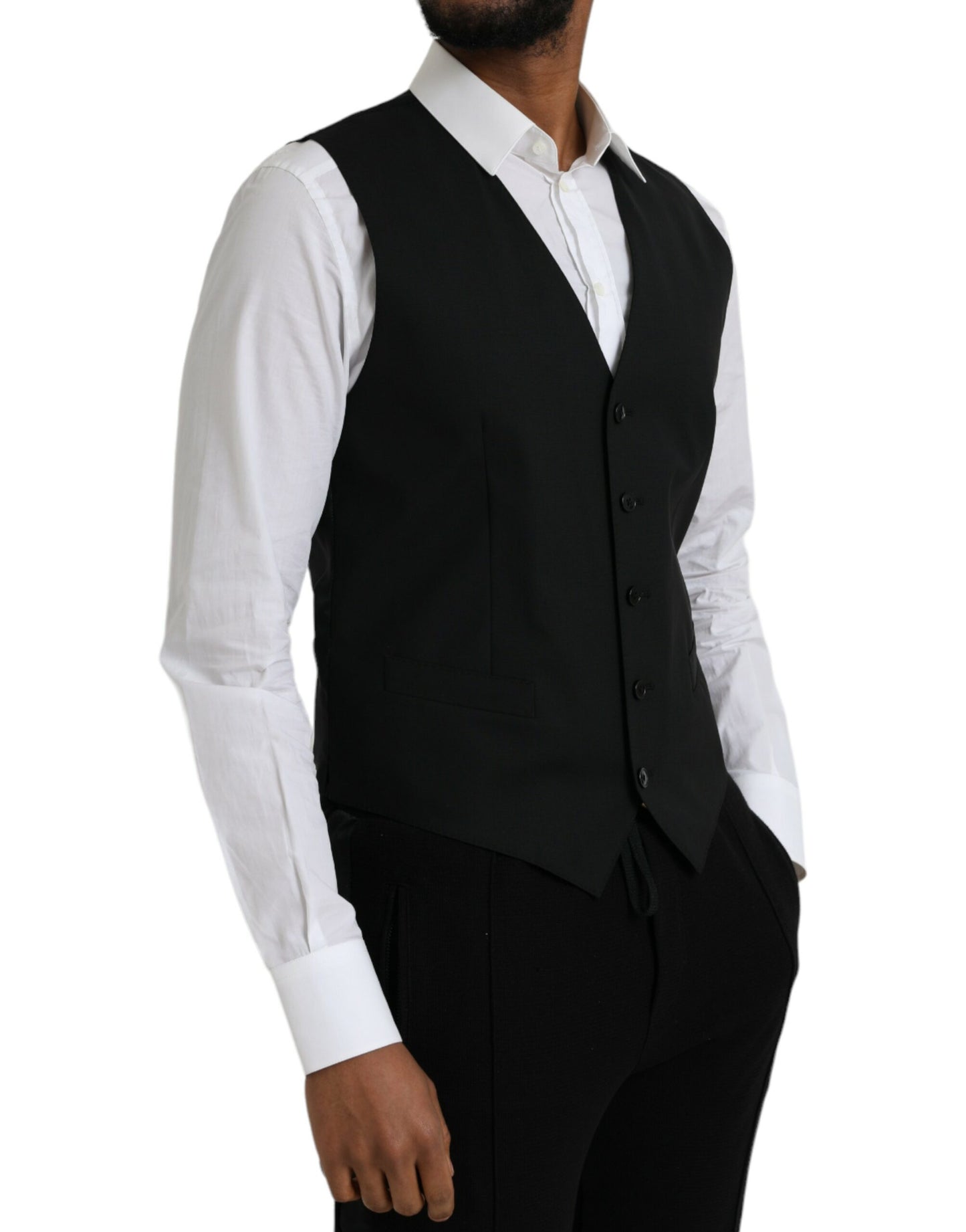 Chaleco formal de lana negra