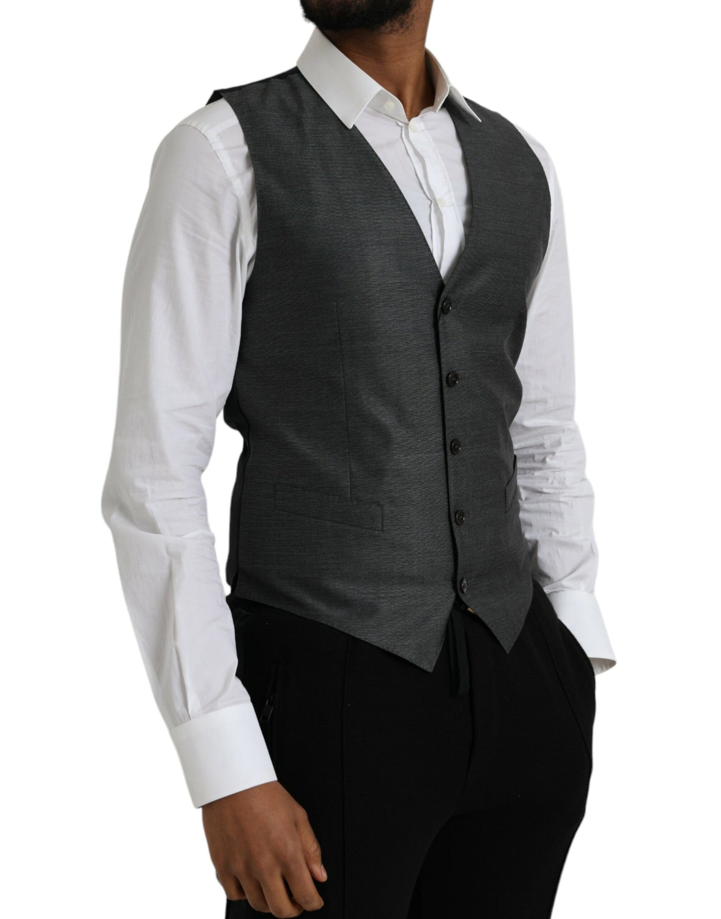 Chaleco formal de lana gris