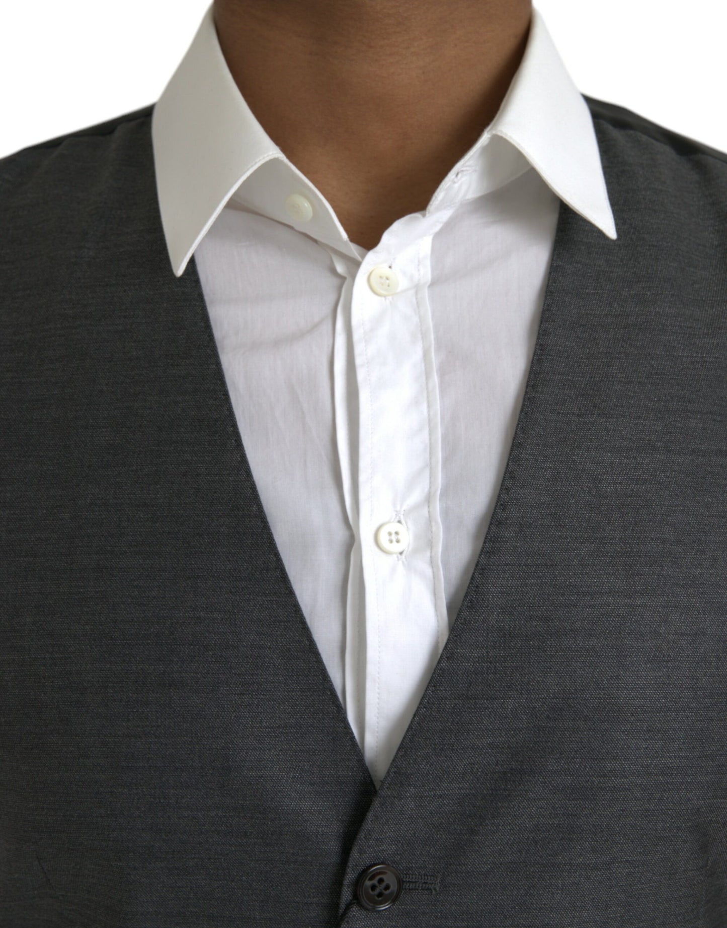 Chaleco formal de lana gris