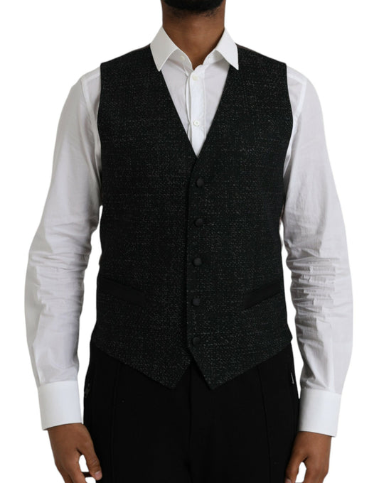Chaleco formal de seda marrón y negro