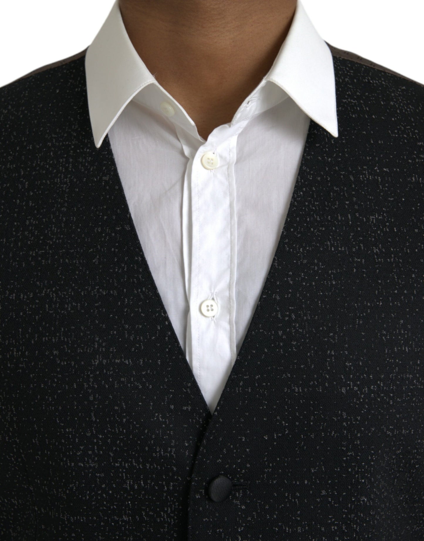 Chaleco formal de seda marrón y negro