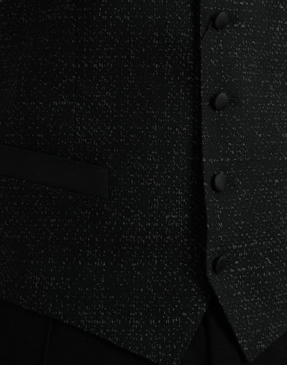Chaleco formal de seda marrón y negro