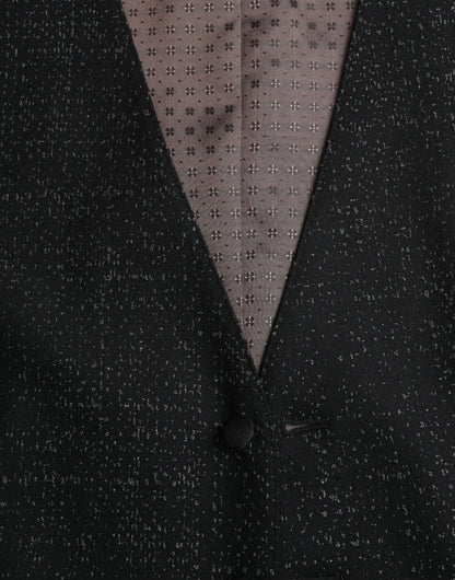 Chaleco formal de seda marrón y negro