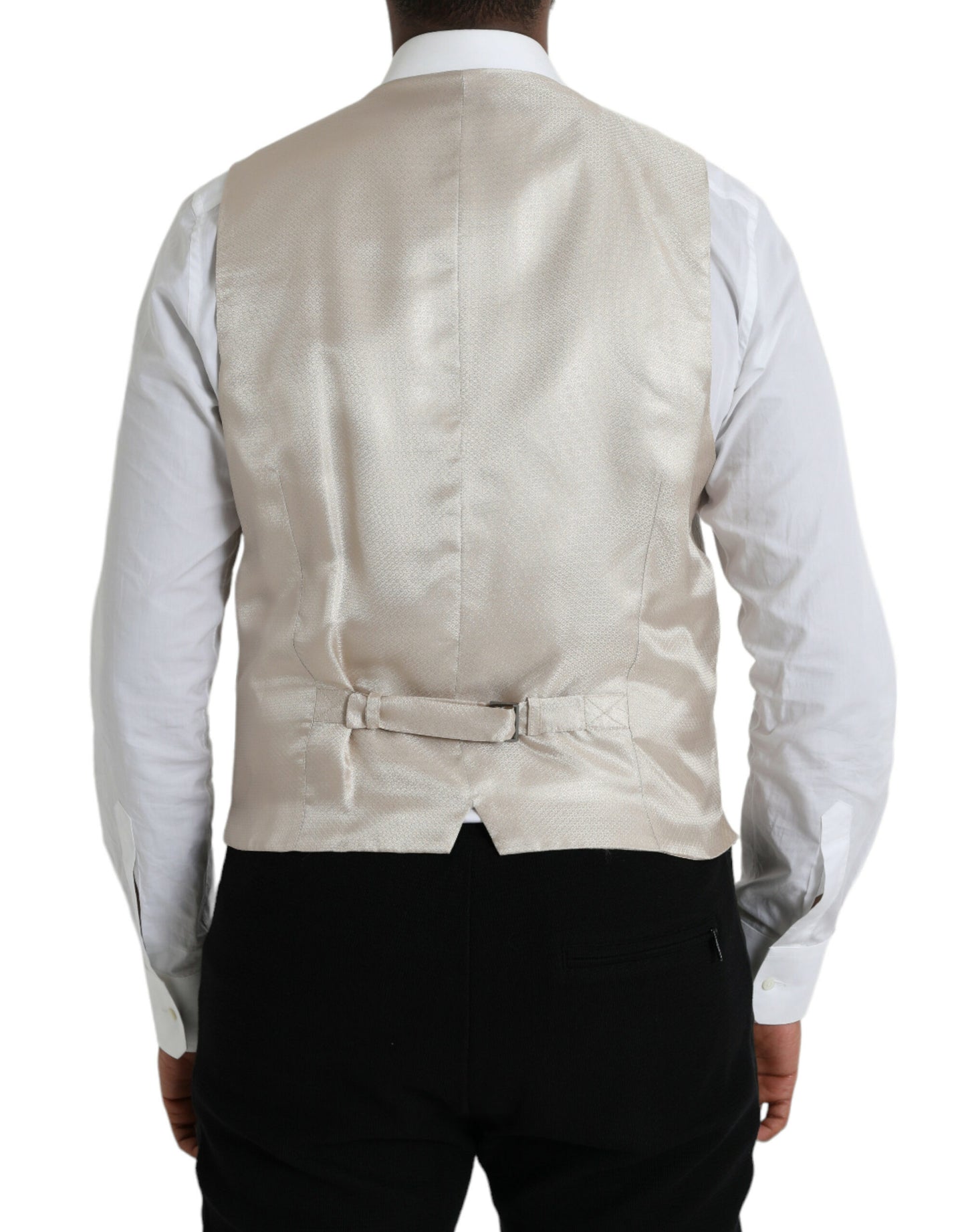 Chaleco formal de algodón blanco roto
