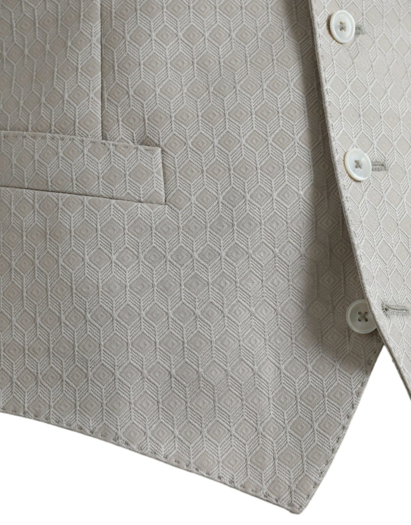 Chaleco formal de algodón blanco roto