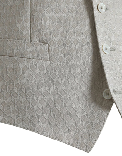 Chaleco formal de algodón blanco roto