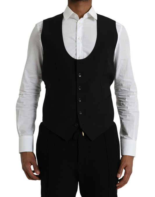 Chaleco formal de lana negro