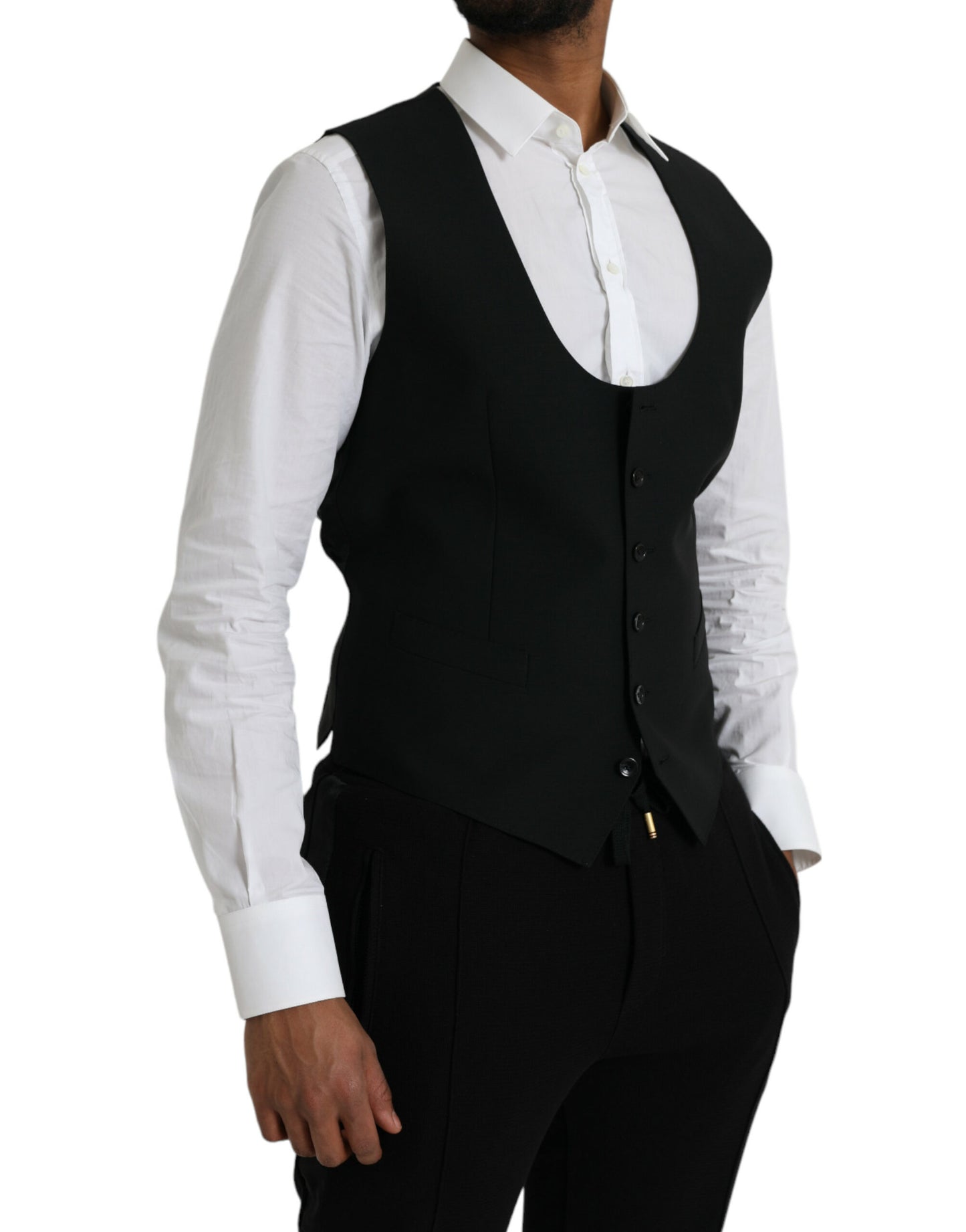 Chaleco formal de lana negro