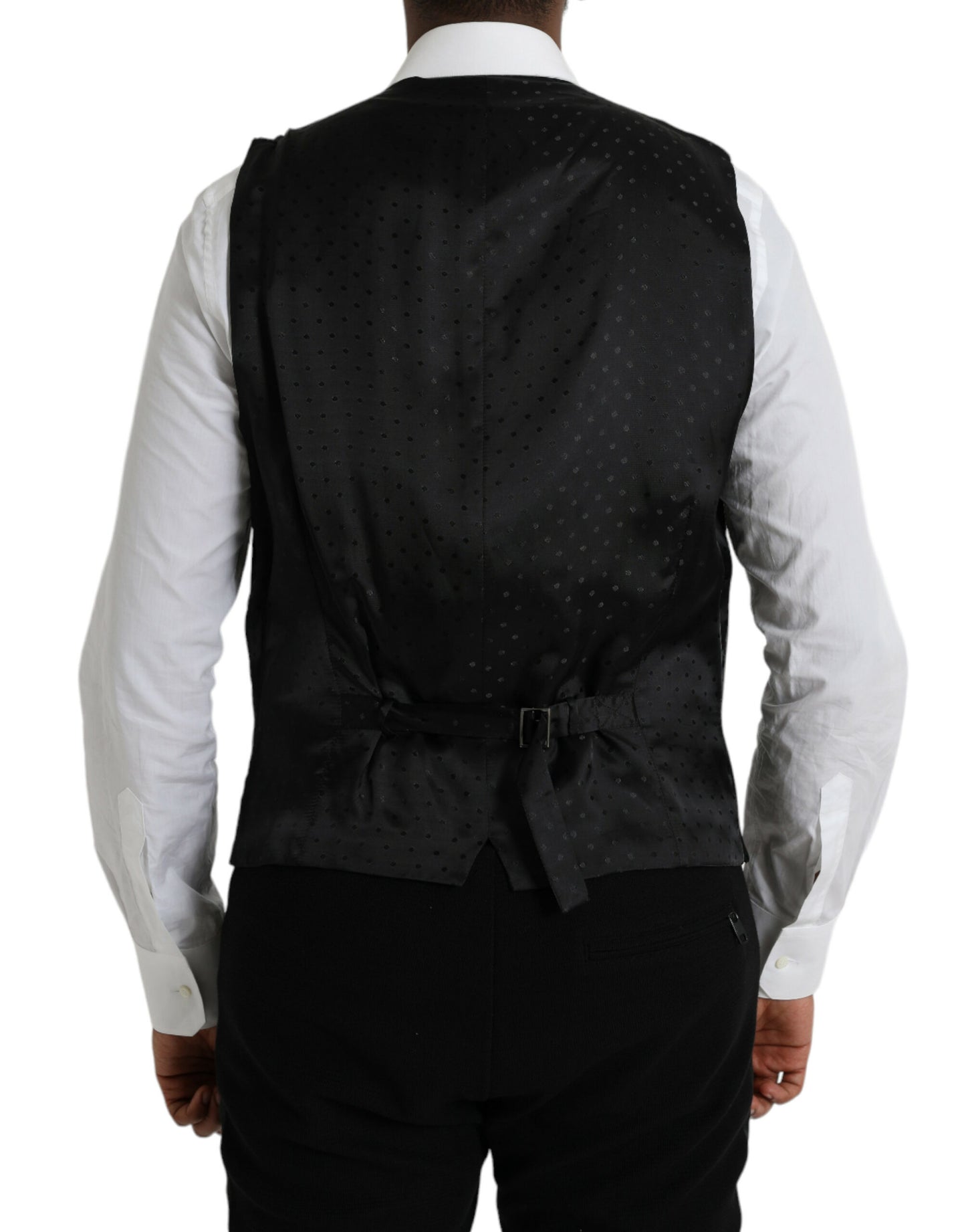 Chaleco de seda negro para vestir y formal