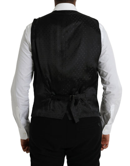 Chaleco de seda negro para vestir y formal