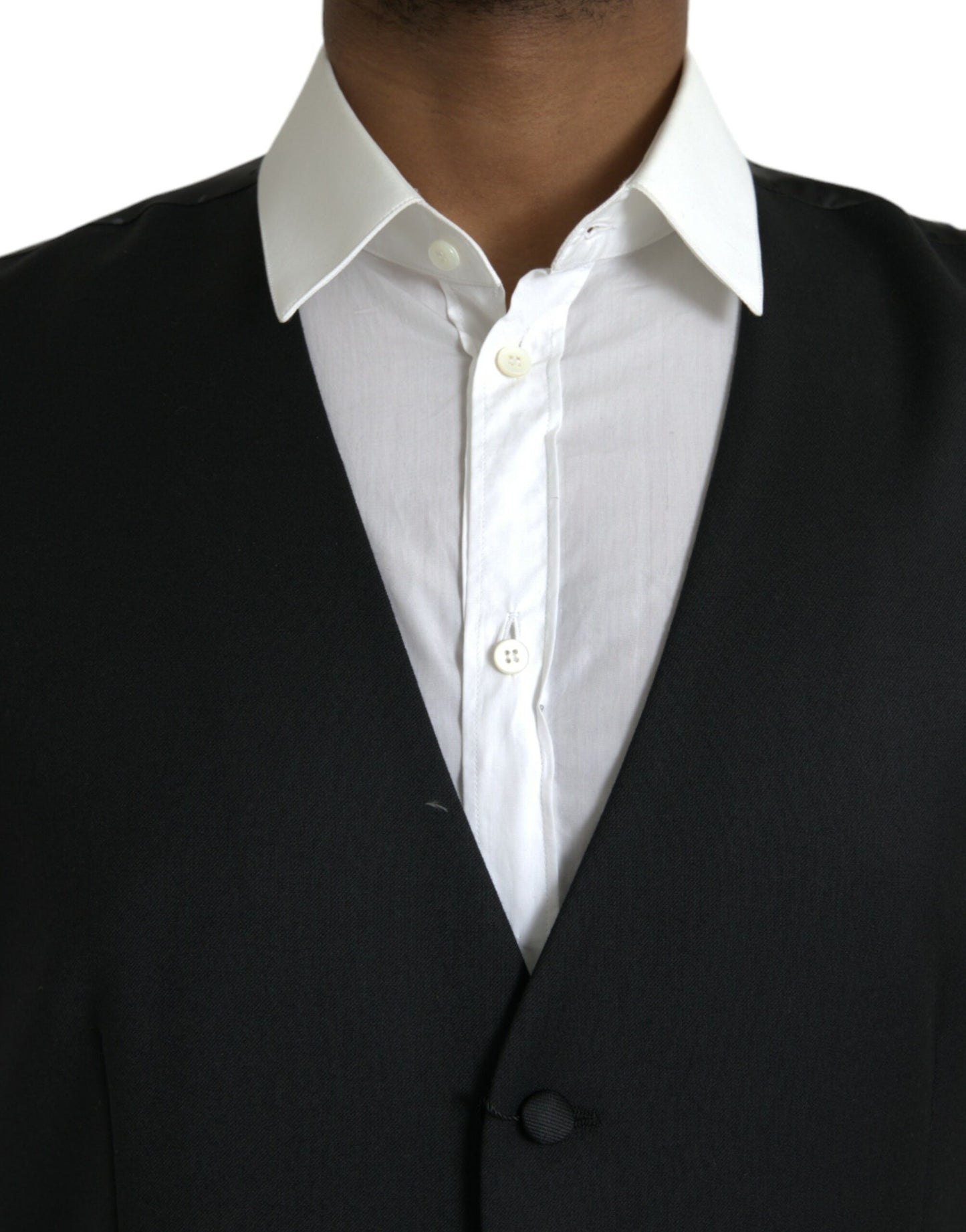 Chaleco de seda negro para vestir y formal