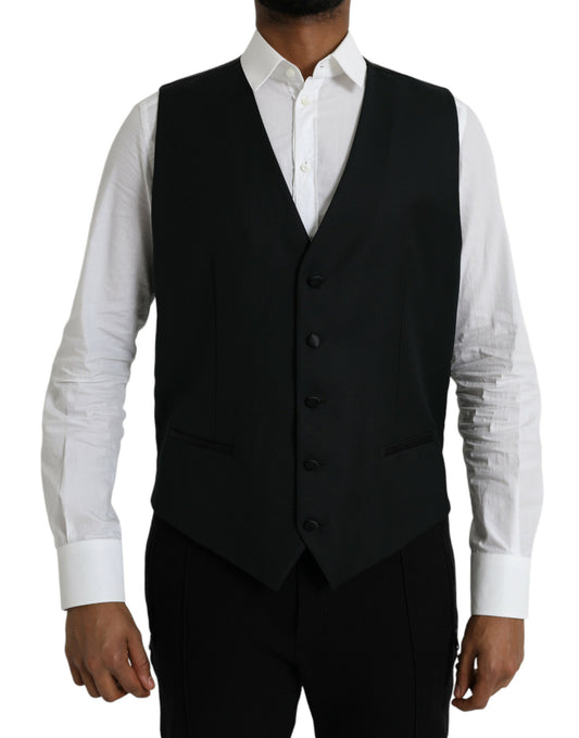 Chaleco formal de lana negro