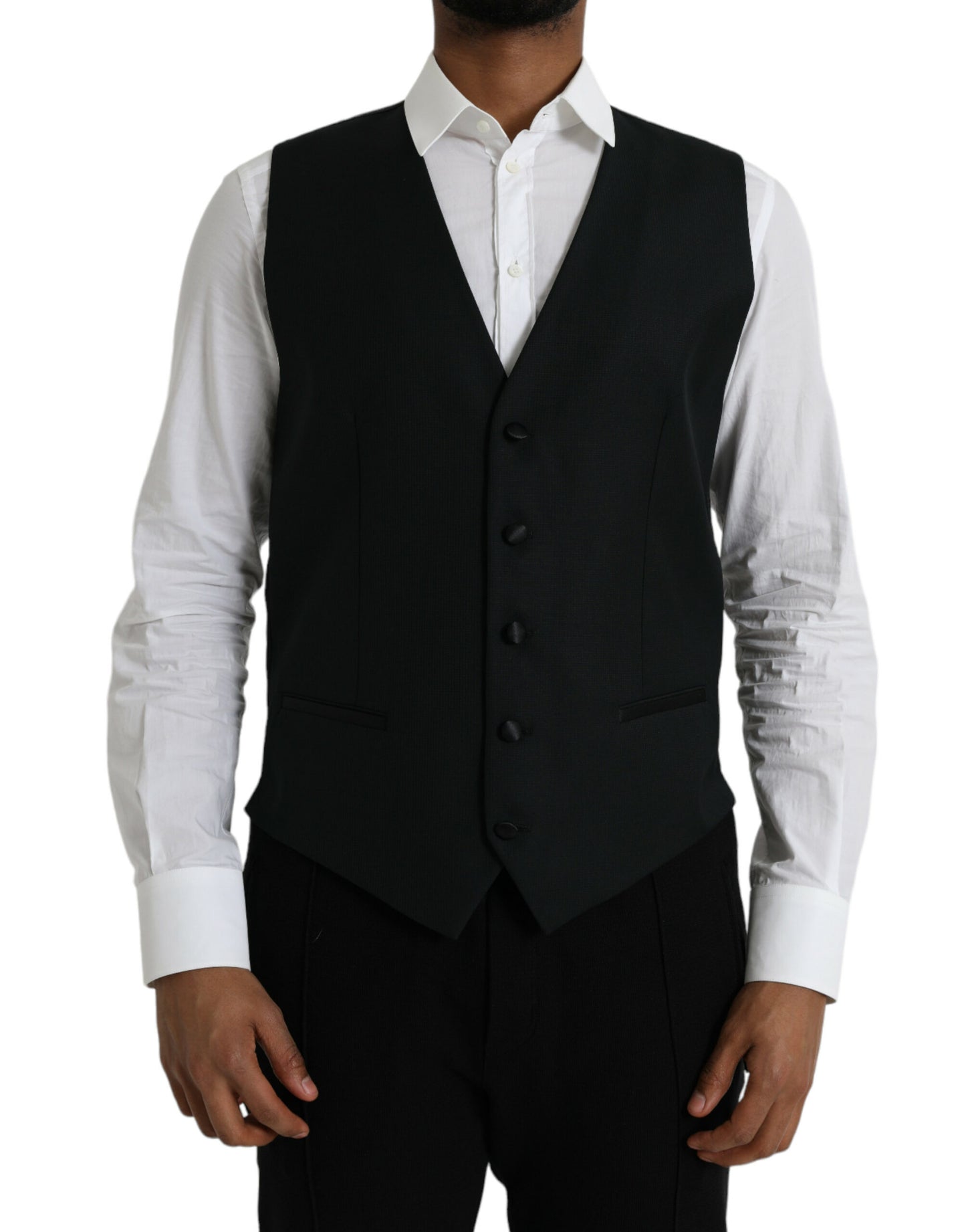Chaleco formal de lana negro
