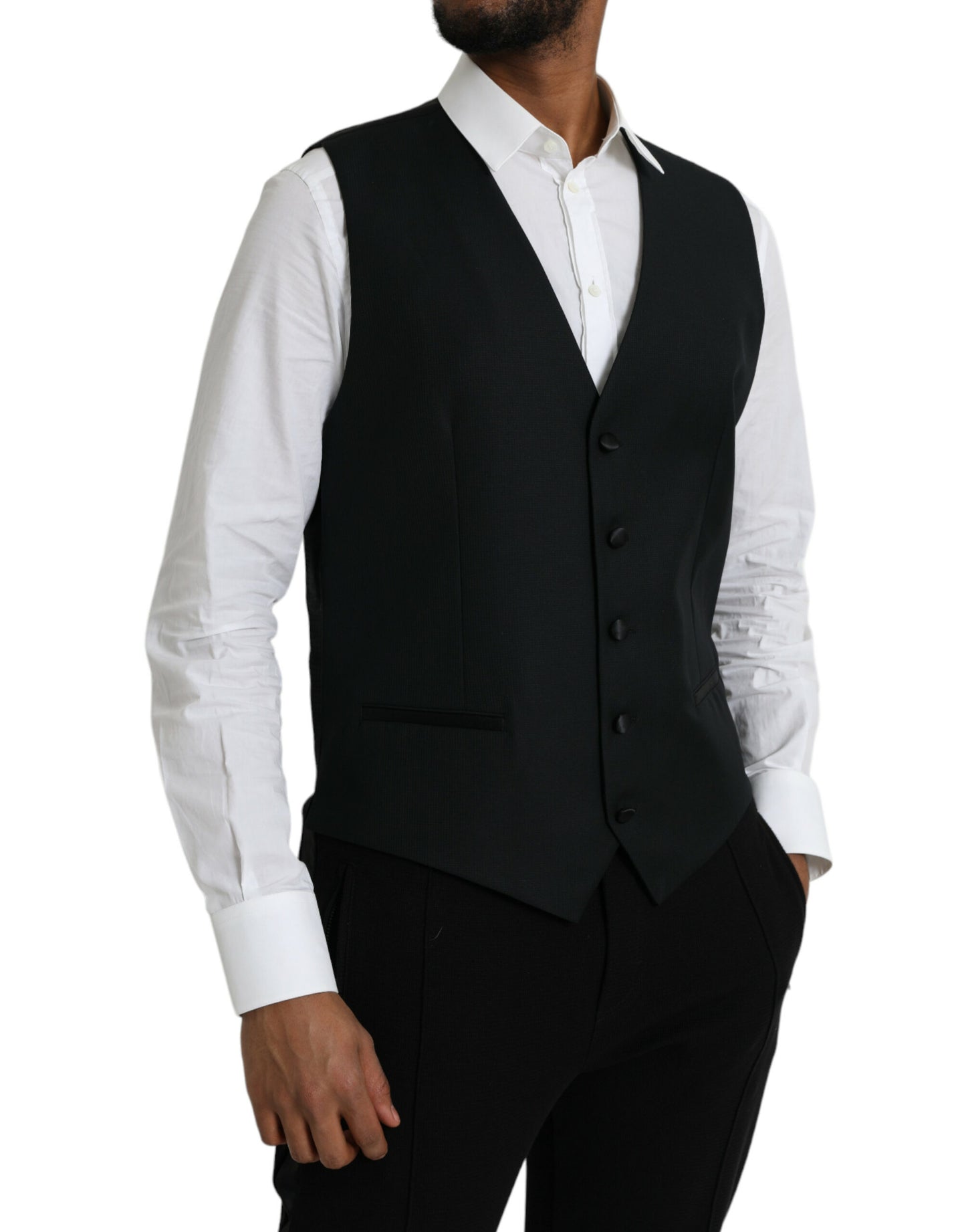 Chaleco formal de lana negro