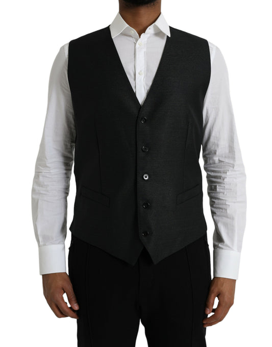 Chaleco formal de lana negro