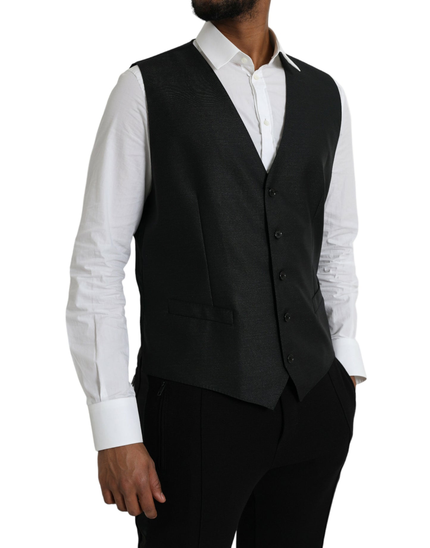 Chaleco formal de lana negro