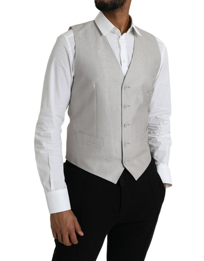 Chaleco formal de lana gris claro