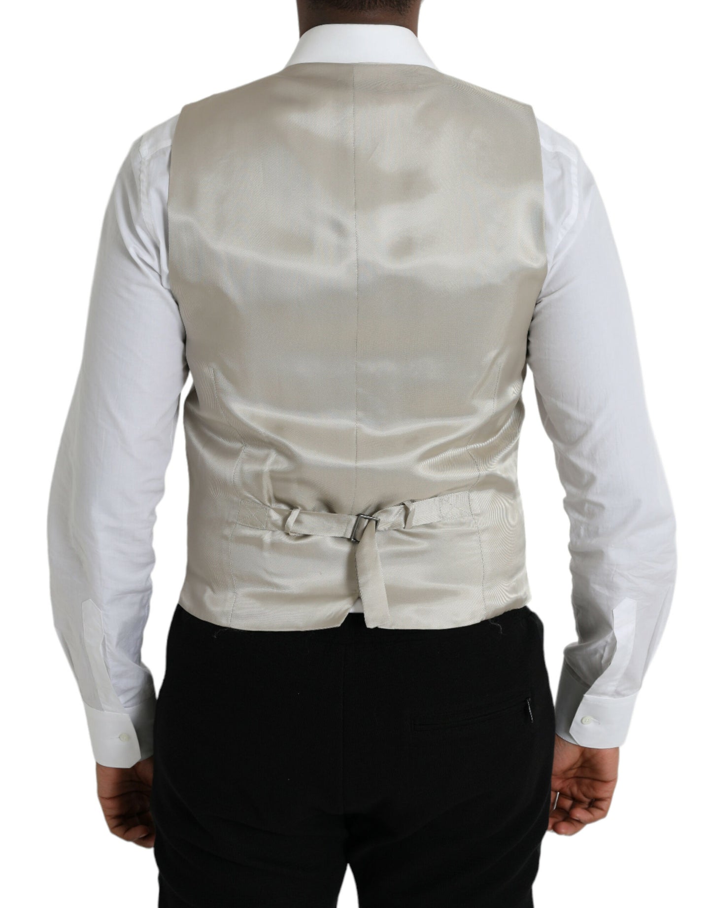 Chaleco formal de lana gris claro