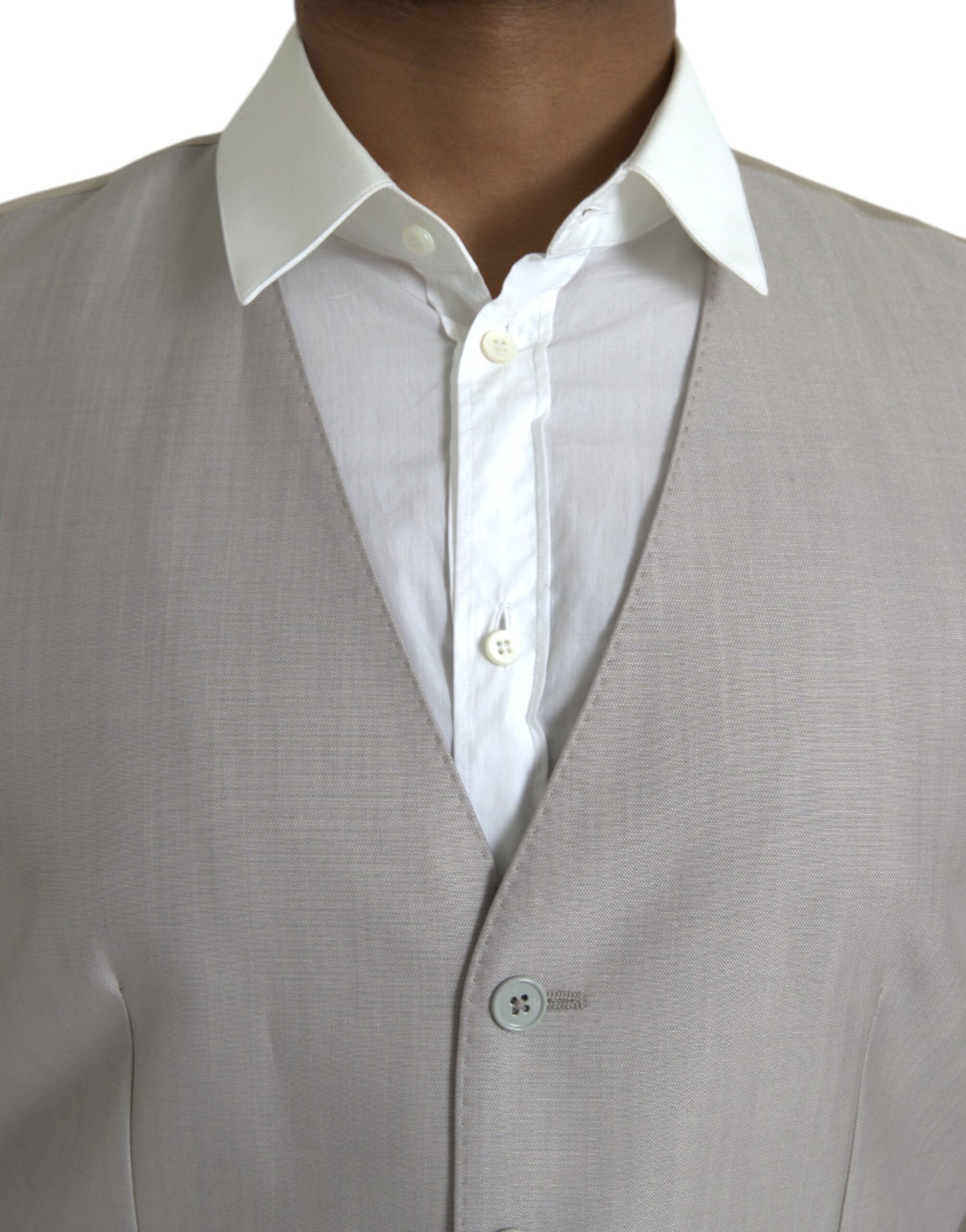 Chaleco formal de lana gris claro