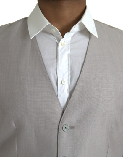 Chaleco formal de lana gris claro