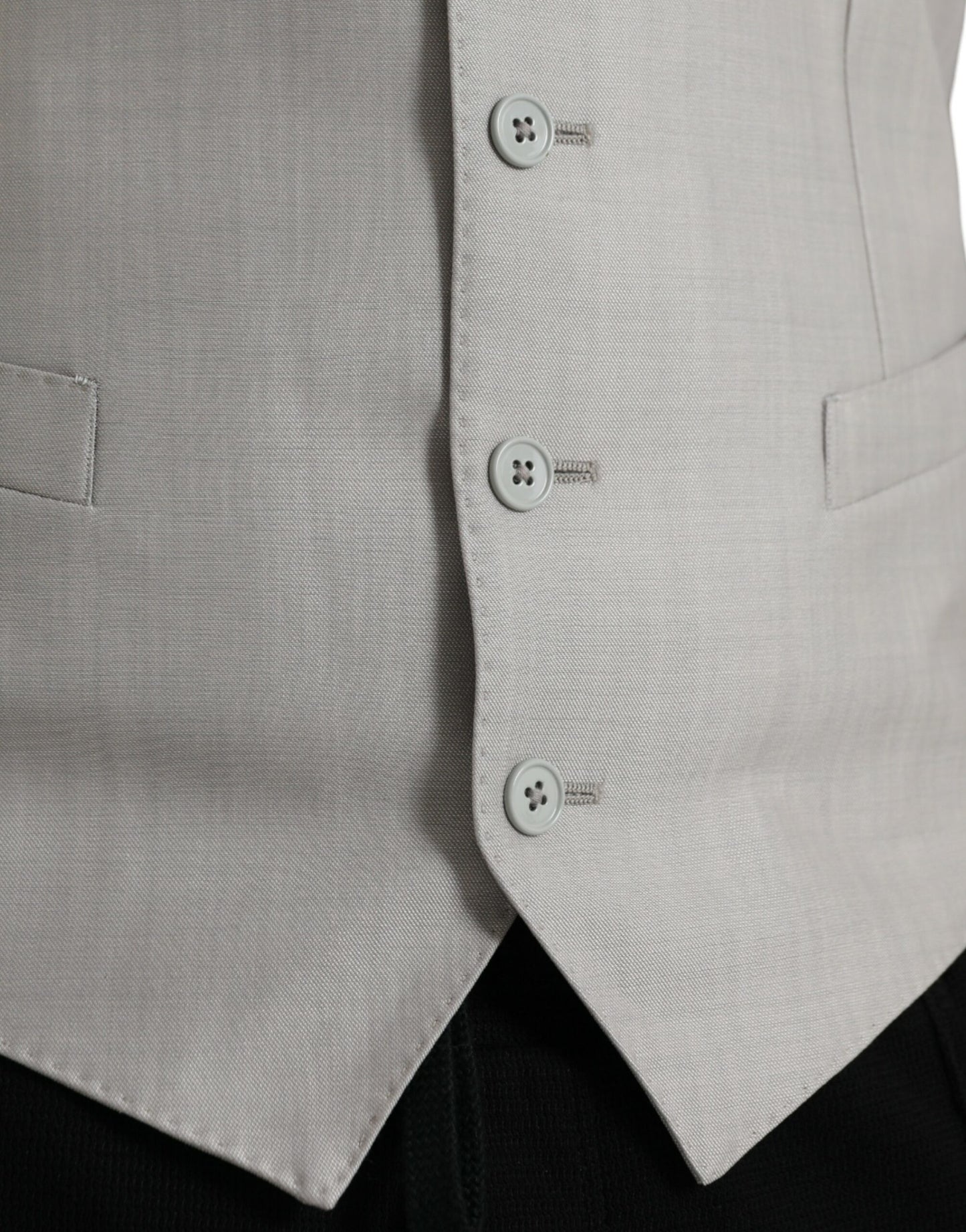 Chaleco formal de lana gris claro
