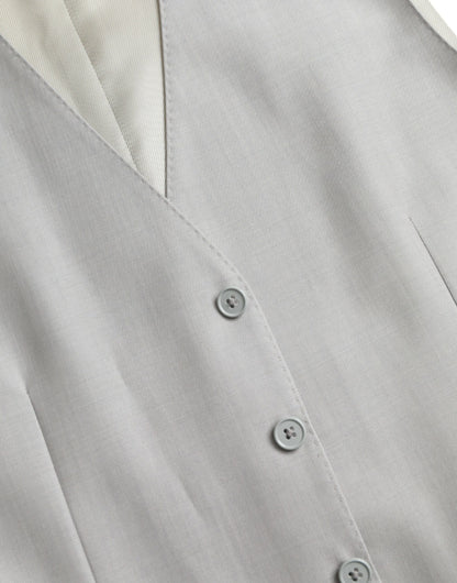 Chaleco formal de lana gris claro