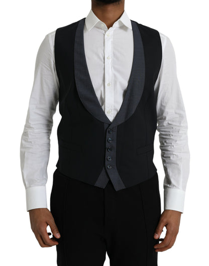Chaleco formal de lana negro