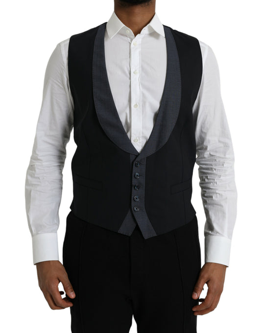 Chaleco formal de lana negro