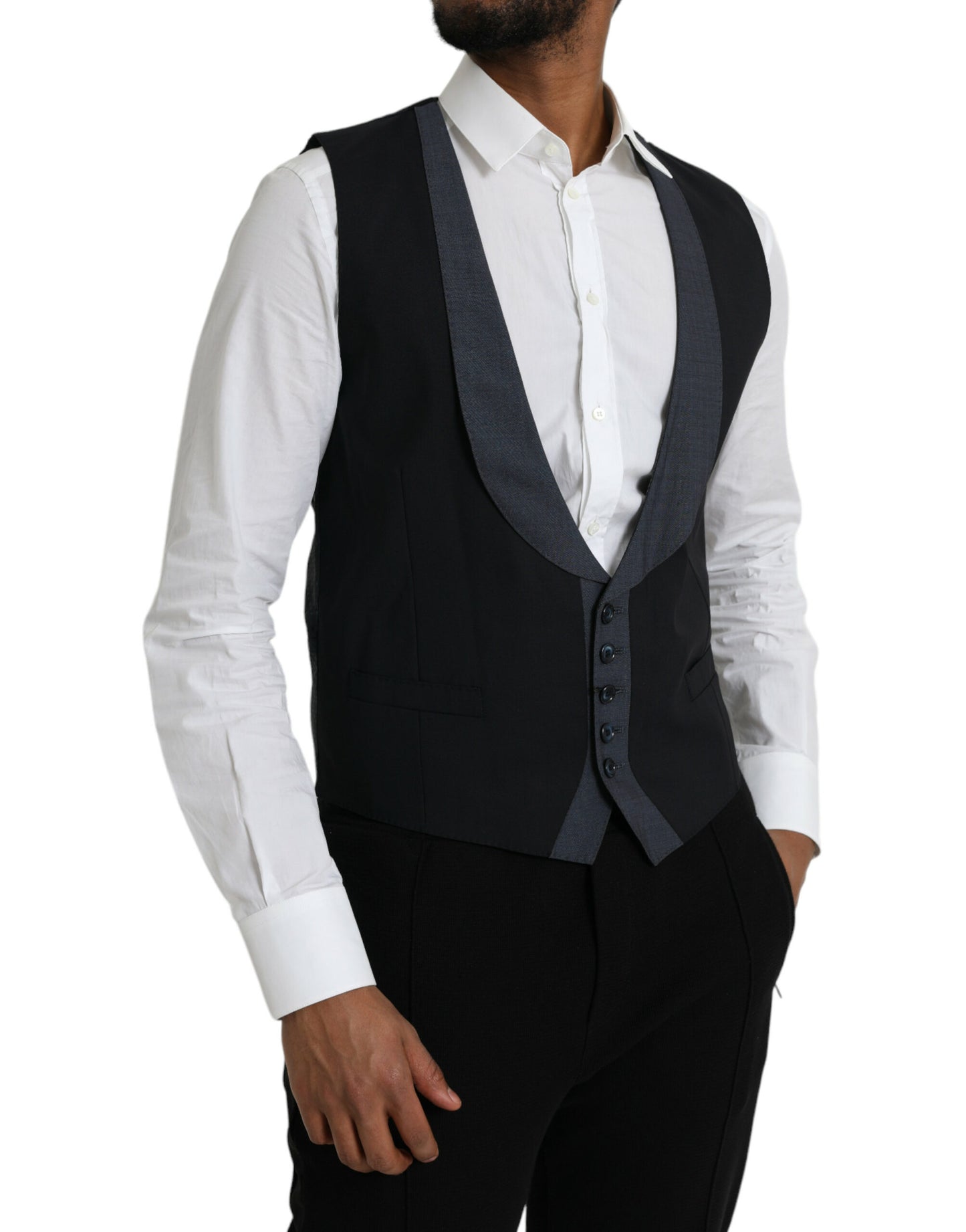 Chaleco formal de lana negro