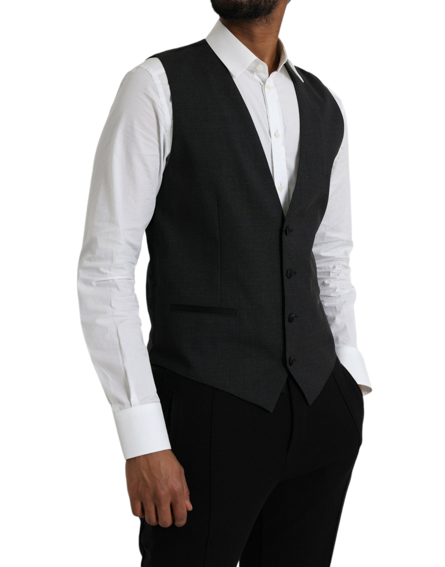 Chaleco formal de algodón negro