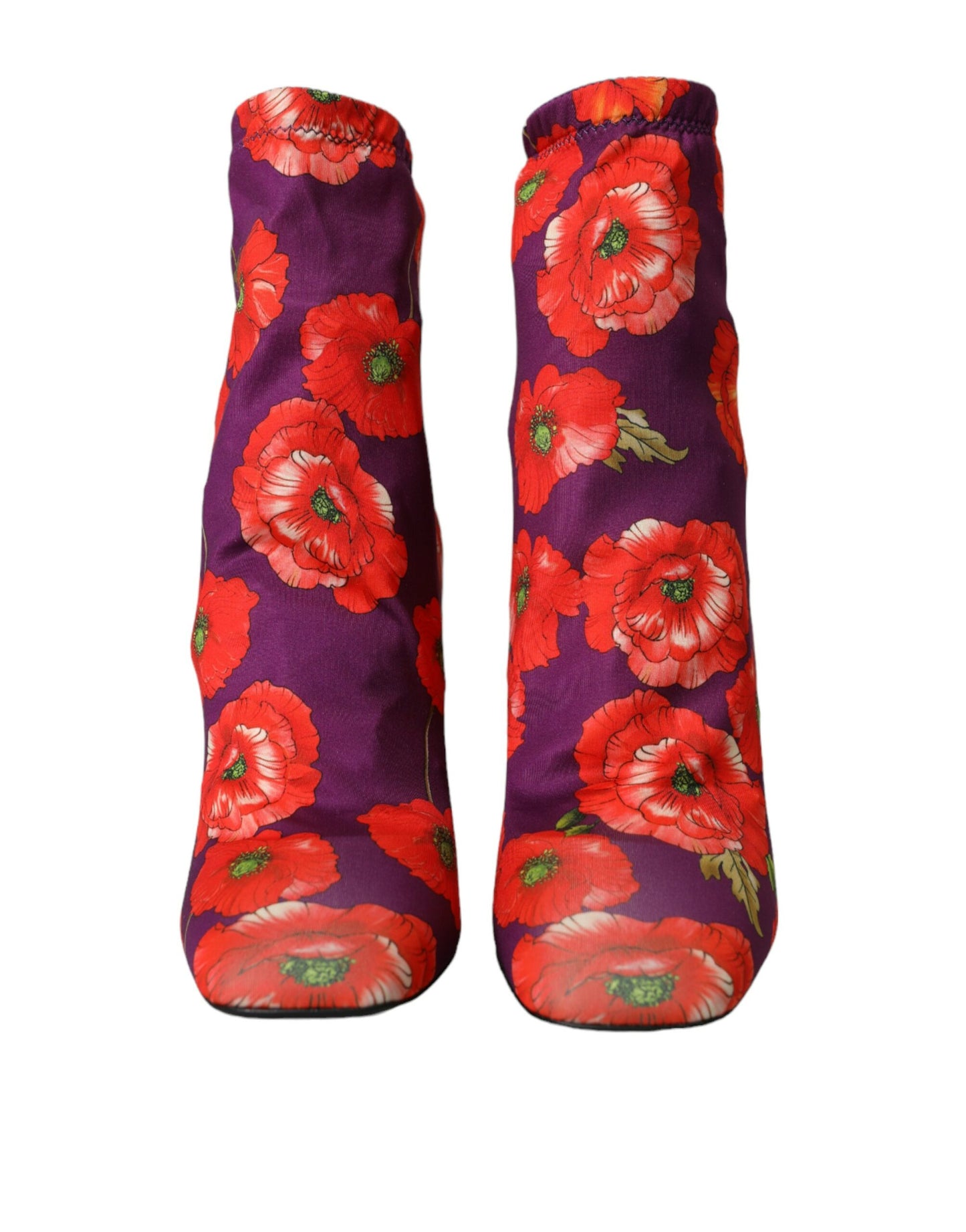Botas elásticas de jersey con estampado floral morado
