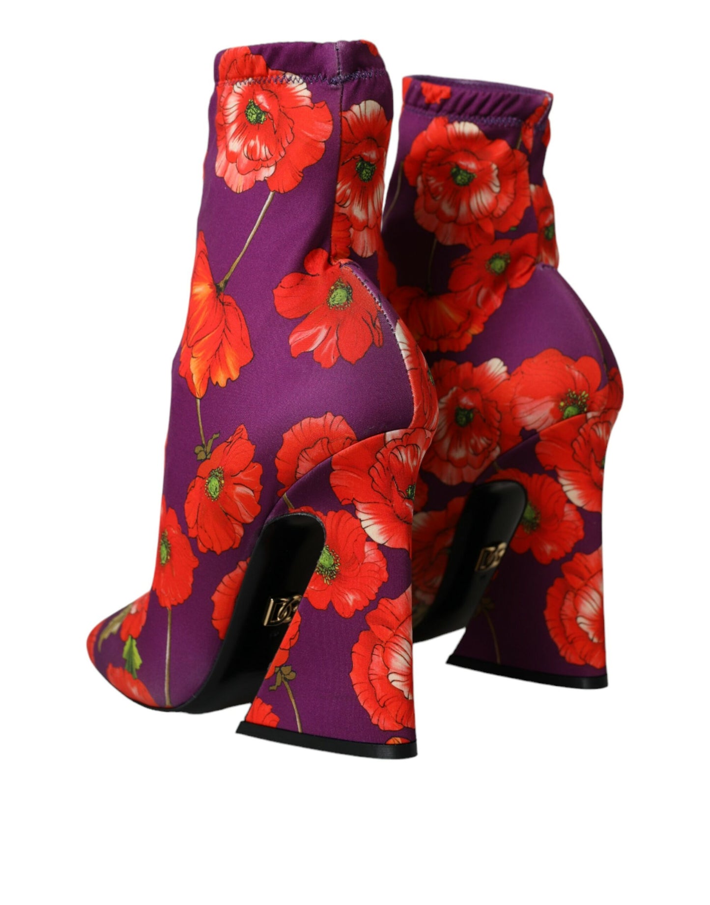 Botas elásticas de jersey con estampado floral morado