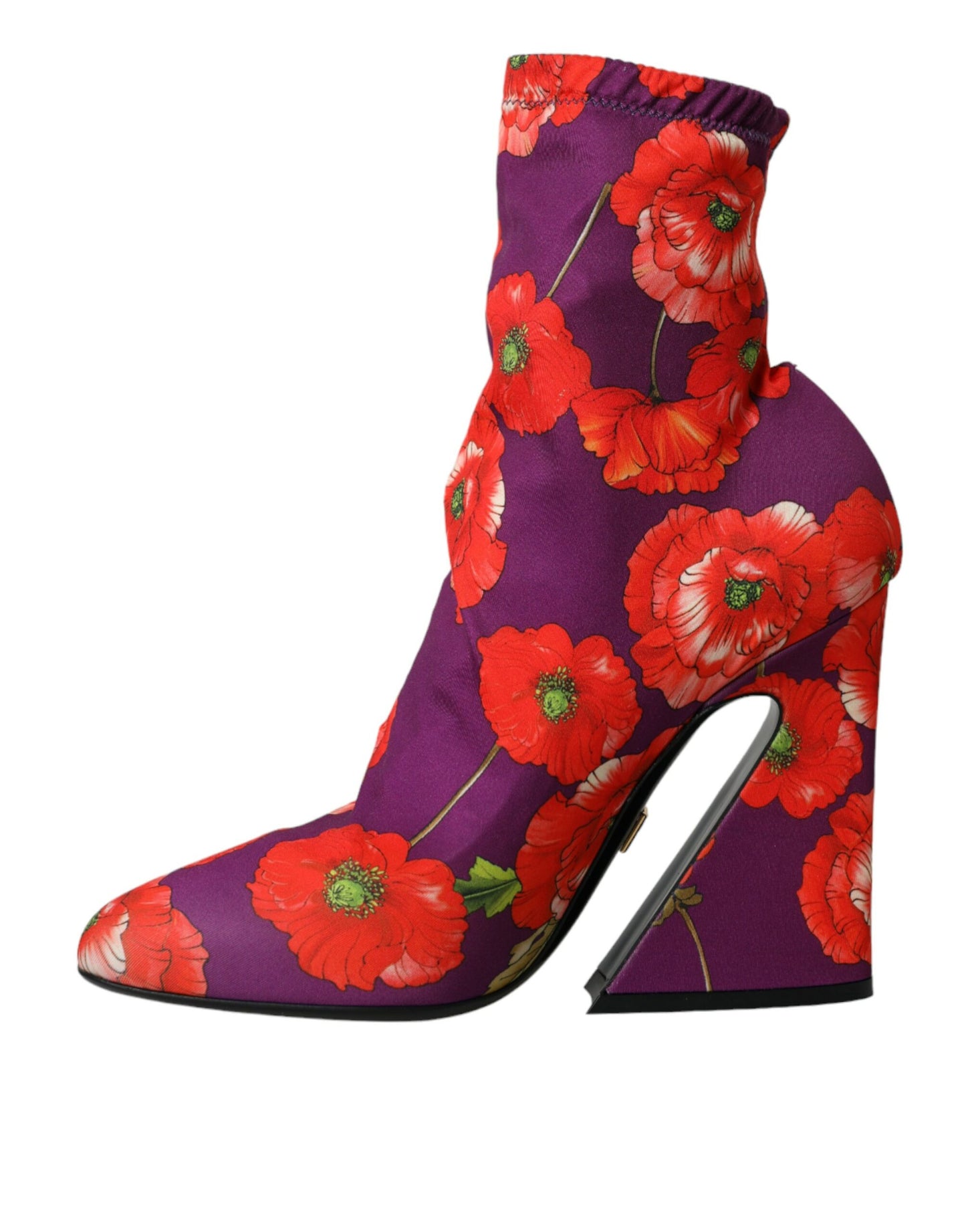 Botas elásticas de jersey con estampado floral morado