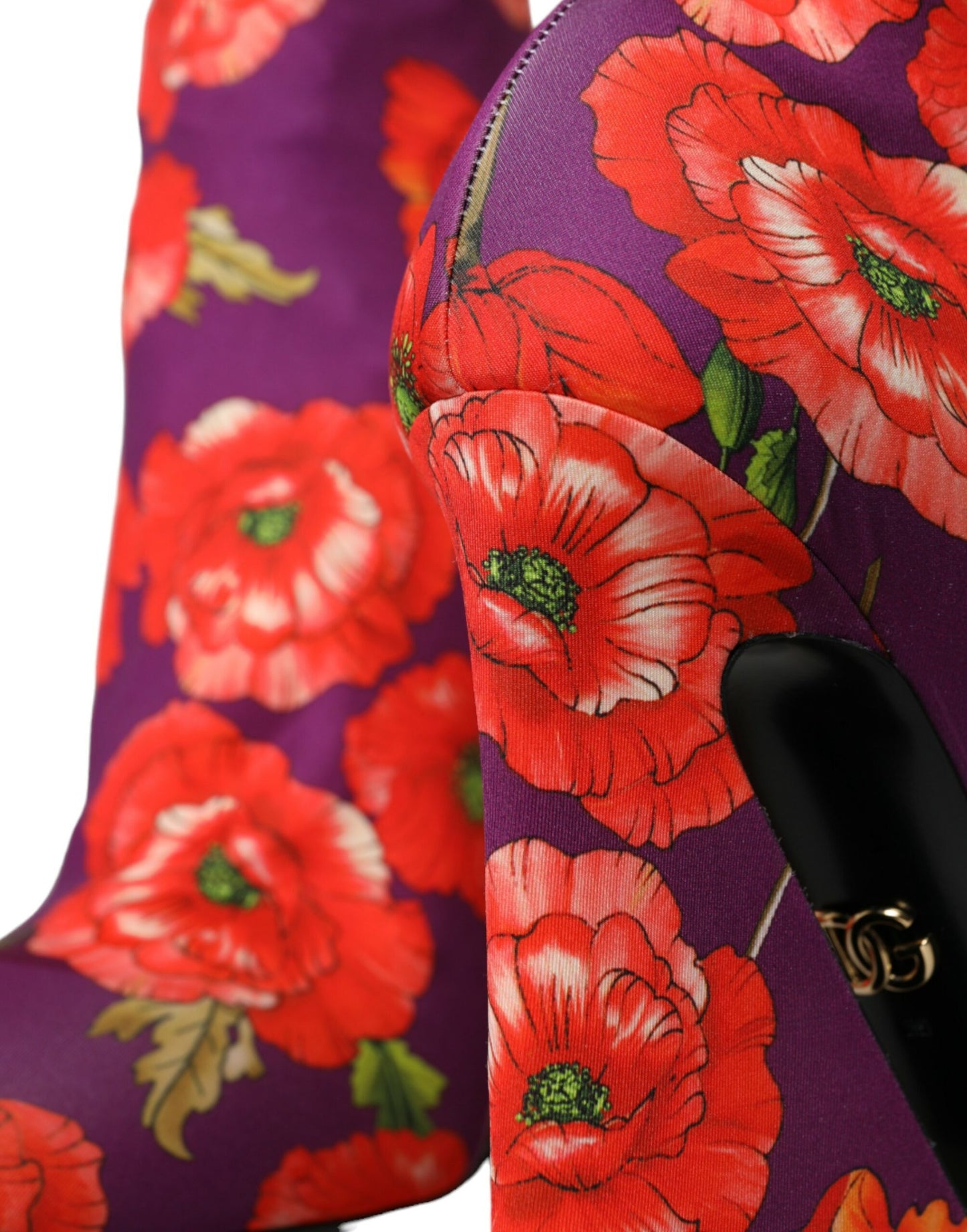 Botas elásticas de jersey con estampado floral morado