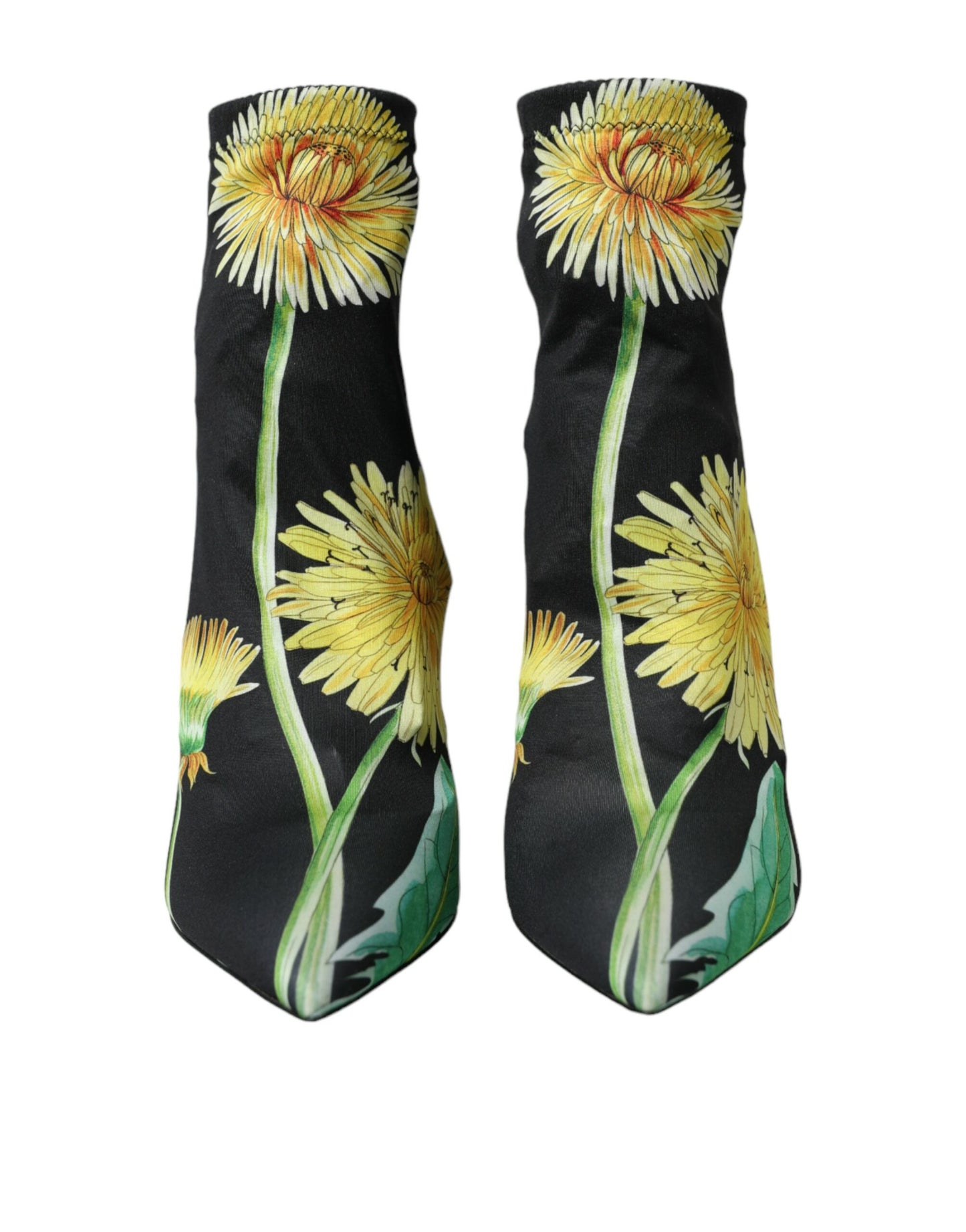 Botines elásticos de jersey con estampado floral negro
