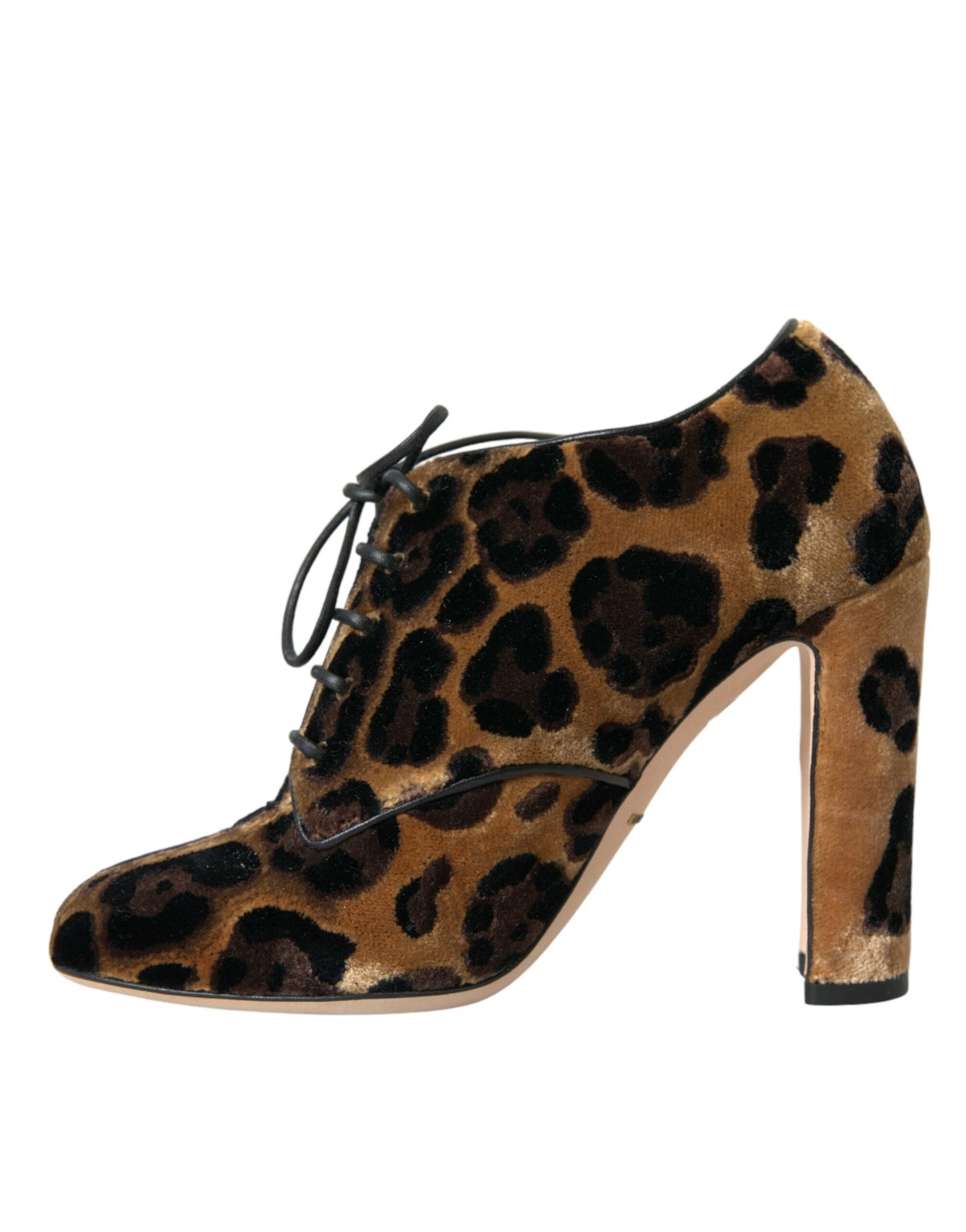 Botines con cordones de pelo de leopardo marrón