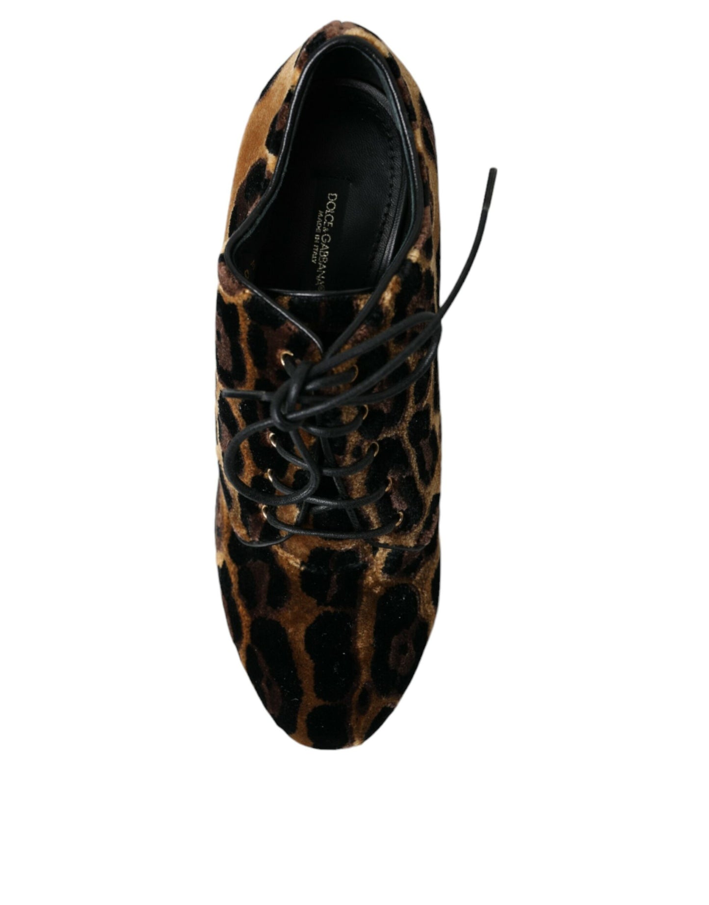 Botines con cordones de pelo de leopardo marrón